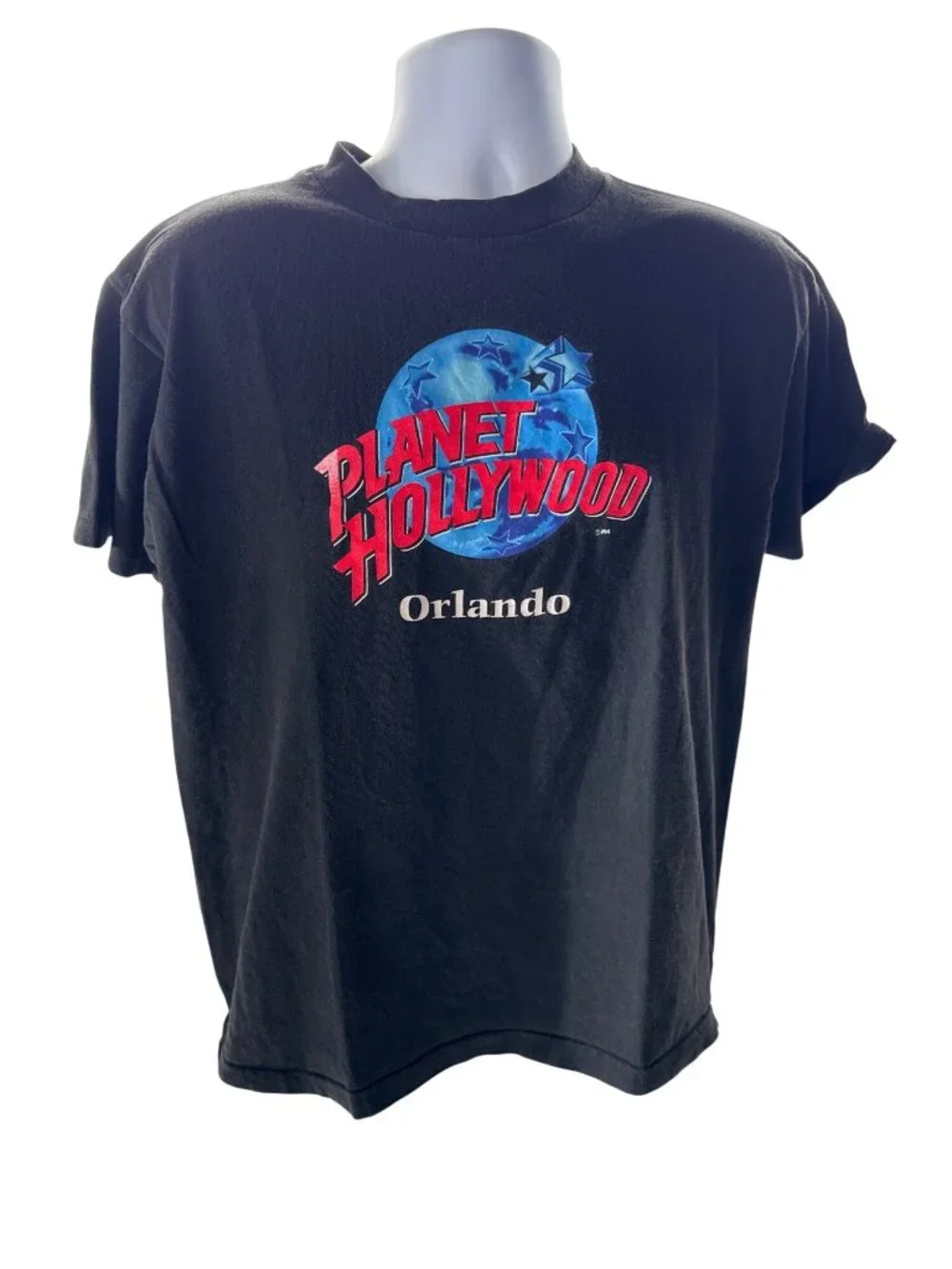 Vintage Planet Hollywood Orlando Tee USA Made Black Graphic Shirt 90s